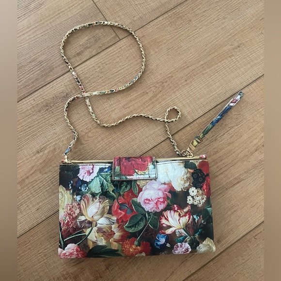 Bebe Los Angeles Floral and gold purse - Picture 2 of 5